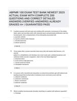 ABPMR 100 EXAM TEST BANK NEWEST 2025 ACTUAL  EXAM WITH COMPLETE 200 QUESTIONS AND CORRECT  DETAILED ANSWERS (VERIFIED ANSWERS) ALREADY  GRADED A+ | GUARANTEED PASS