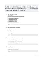 NACE CP1 EXAM Latest 2025 Actual Questions & Verified Answers (2025 / 2026) A+ Grade 100% Guarantee Verified by Experts