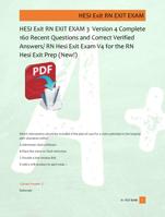 HESI Exit RN EXIT EXAM 3  Version 4 Complete  160 Recent Questions and Correct Verified  Answers/ RN Hesi Exit Exam V4