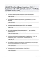 NRCME Test Bank Exam Questions 2025 | Questions with 100% Correct Answers | Verified | Updated 2025 / 2026