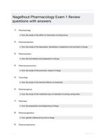 Nagelhout Pharmacology Exam 1 Review questions with answers