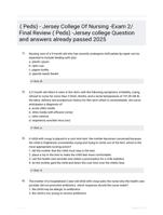 ( Peds) - Jersey College Of Nursing -Exam 2/ Final Review ( Peds) -Jersey college Question and answers already passed 2025