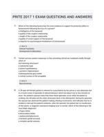 PRITE 2017 1 EXAM QUESTIONS AND ANSWERS