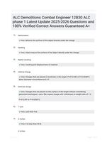 ALC Demolitions Combat Engineer 12B30 ALC phase 1 Latest Update 2025-2026 Questions and 100% Verified Correct Answers Guaranteed A+