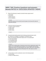 NBRC TMC Practice Questions and answers Newest RATED A+ 2025/2026 UPDATED !! NEW!!