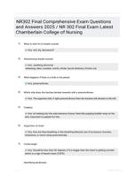 NR302 Final Comprehensive Exam  Questions and Answers 2025 / NR 302 Final Exam Latest Chamberlain College of Nursing