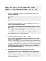 Medicare Basics Assessment UHC Exam Questions And Verified Answers 2025/2026