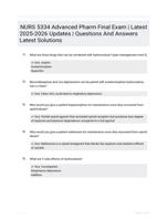 NURS 5334 Advanced Pharm Final Exam | Latest 2025-2026 Updates | Questions And Answers Latest Solutions