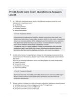 PNCB Acute Care Exam Questions & Answers Latest