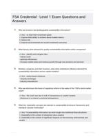 FSA Credential - Level 1 Exam Questions and Answers