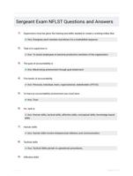 Sergeant Exam NFLST Questions and Answers