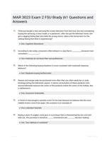 MAR 3023 Exam 2 FSU Brady |61 Questions and Answers