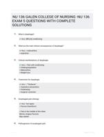 NU 136 GALEN COLLEGE OF NURSING -NU 136 EXAM 5 QUESTIONS WITH COMPLETE SOLUTIONS