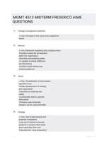 MGMT 4513 MIDTERM FREDERICO AIME QUESTIONS