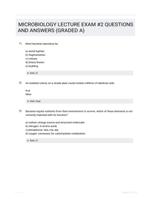 MICROBIOLOGY LECTURE EXAM #2 QUESTIONS AND ANSWERS (GRADED A)