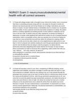 NUR631 Exam 3 -neuro,musculoskeletal,mental health with all correct answers