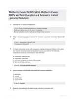 Midterm Exam/NURS 5433 Midterm Exam : 100% Verified Questions & Answers: Latest Updated Solution
