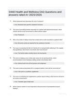 D440 Health and Wellness EAQ Questions and answers rated A+ 2025/2026