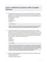 Exam 1 NUR2242C Questions With Complete Solutions