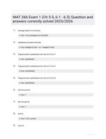 MAT 266 Exam 1 (Ch 5.5, 6.1 - 6.5) Question and answers correctly solved 2025/2026