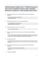NR326 Mental Health Exam 1 DRUGS Questions and Correct Detailed Answers with Complete Solutions | Graded A+ | New Update 2025-2026