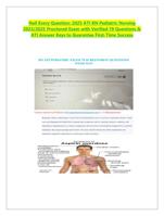 Nail Every Question: 2025 ATI RN Pediatric Nursing  2023/2025 Proctored Exam with Verified 70 Questions