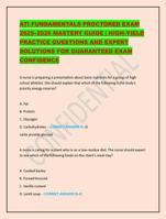 ATI FUNDAMENTALS PROCTORED EXAM 20252026 MASTERY GUIDE | HIGH-YIELD PRACTICE QUESTIONS AND EXPERT SOLUTIONS FOR GUARANTEED