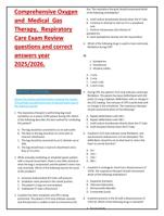 Comprehensive Oxygen and  Medical Gas Therapy,  Respiratory Care Exam  Review questions and  correct answers year  2025/2026.