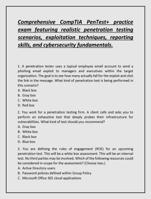 Comprehensive CompTIA PenTest+ practice  exam featuring realistic penetration testing  scenarios, exploitation