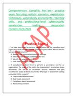 Comprehensive CompTIA PenTest+ practice  exam featuring realistic scenarios, exploitation  techniques, vulnera