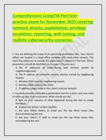 omprehensive CompTIA PenTest+  practice exam for November 2025 covering  network attacks, exploitation, privil
