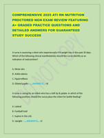 COMPREHENSIVE 2025 ATI RN NUTRITION PROCTORED NGN EXAM REVIEW FEATURING A+ GRADED PRACTICE QUESTIONS AND DETAILED ANSWER