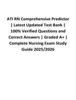 ATI RN Comprehensive Predictor | Latest Updated Test Bank | 100% Verified Questions