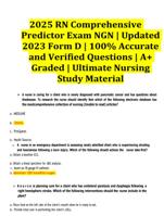 2025 RN Comprehensive Predictor Exam NGN | Updated 2023 Form D | 100% Accurate and Verified Questions | A+ Grade