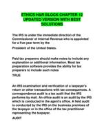 ETHICS H&R BLOCK CHAPTER 12  UPDATED VERSION WITH BEST  SOLUTIONS