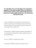 S-12 Sprinkler Test, S-13 Standpipe Test, Sprinklers Segment 5 | Citywide Sprinkler Systems Certificate