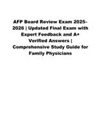 AFP Board Review Exam 2025 2026 | Updated Final Exam with Expert Feedback and A+ Verified Answers |