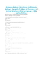 Beginners Guide to the Universe 7th Edition by Chaisson  Complete Test Bank for Astronomy A | Verified Questions