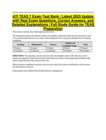 ATI TEAS 7 Exam Test Bank | Latest 2025 Update with Real Exam Questions, Correct Answers, and Detailed Explanations | Ful