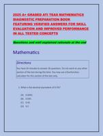2025 A+ GRADED ATI TEAS MATHEMATICS DIAGNOSTIC PREPARATION BOOK FEATURING VERIFIED ANSWERS FOR SKILL EVALUATION AND IMPROVED