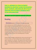 2025 A+ GRADED ATI TEAS ULTIMATE DIAGNOSTIC MASTERY GUIDE FOR READING, MATH, SCIENCE, AND ENGLISH WITH FULLY VERIFIED HIGH-SC