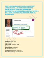 2025 COMPREHENSIVE I-HUMAN CASE STUDY:  JAMES TAYLOR  39-YEAR OLD MALE WITH  SHORTNESS OF BREATH (CHAMBERLAIN  UNIVERSITY) |