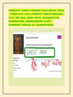 DOROTHY JONES I-HUMAN CASE NR509 (2025)  COMPLETE 100% CORRECT WALKTHROUGH | FULL HPI Q&A, SOAP NOTE, DIAGNOSTICS, RANK