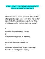 NURS 234 MATERNITY EXAM 4 WITH CORRECT  ANSWERS GUARANTEED PASS