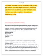 GENERAL SURGERY END OF ROTATION EXAM LATEST  EXAM 2025  2026  SOLVED QUESTIONS &  ANSWERS  VERIFIED 100% GRADED A+