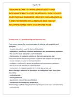 TRAUMA EXAM - 4.4 ANAESTHESIOLOGY AND  INTENSIVE CARE LATEST EXAM 2025  2026  SOLVED  QUESTIONS &  ANSWERS VERIFIED 100%