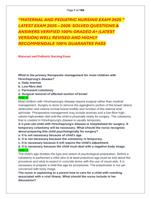 MATERNAL AND PEDIATRIC NURSING EXAM 2025   LATEST EXAM 2025  2026  SOLVED QUESTIONS &   ANSWERS VERIFIED 100% GRADED A+