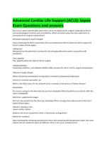 Advanced Cardiac Life Support- ACLS Test 1  Exam Questions and answers