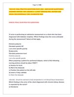 NUR 301 FINAL PRACTICE QUESTIONS EXAM  2025  2026 SOLVED QUESTIONS &   ANSWERS VERIFIED 100% GRADED A+