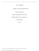 NRNP 6675 WEEK 2 ASSIGNMENT 1  EVALUATION AND MANAGEMENT (E/M)